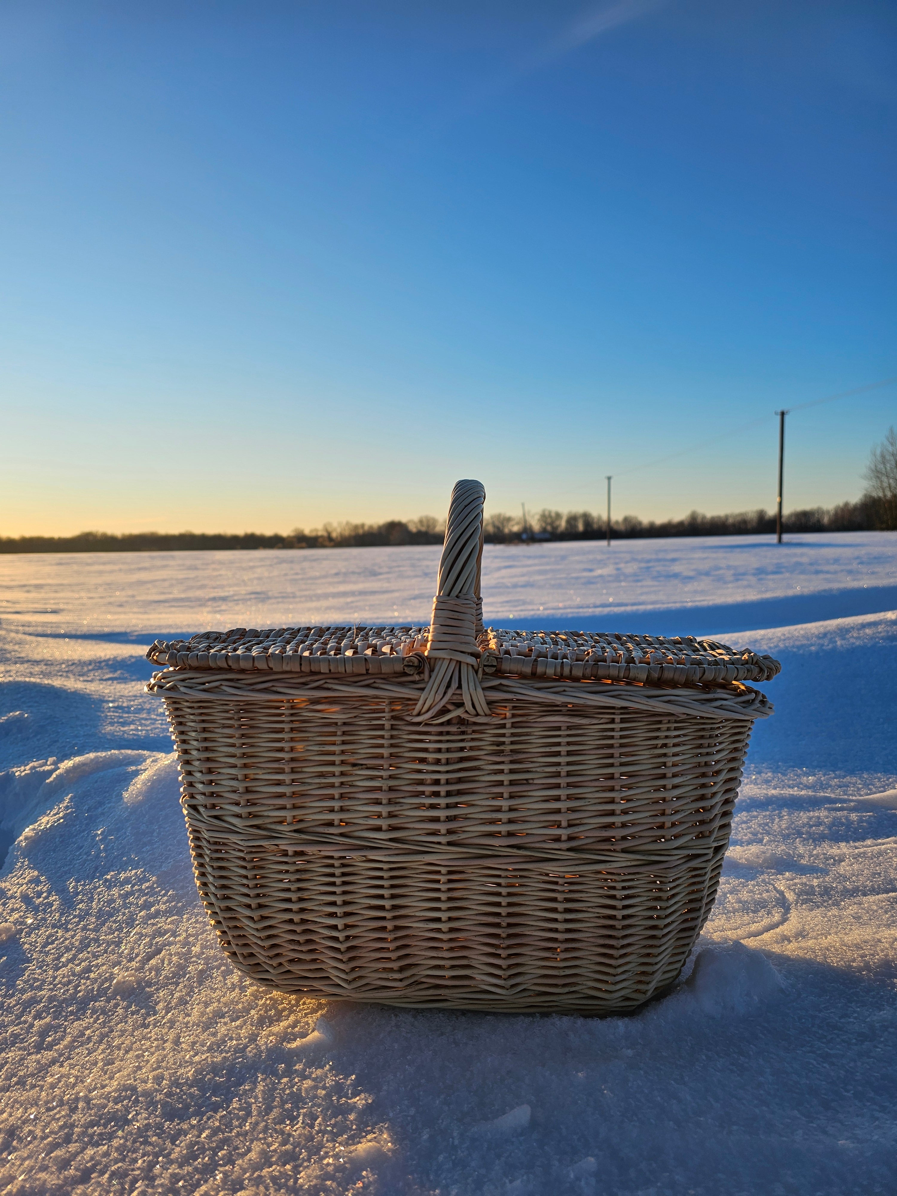 Wicker picnic basket 022b