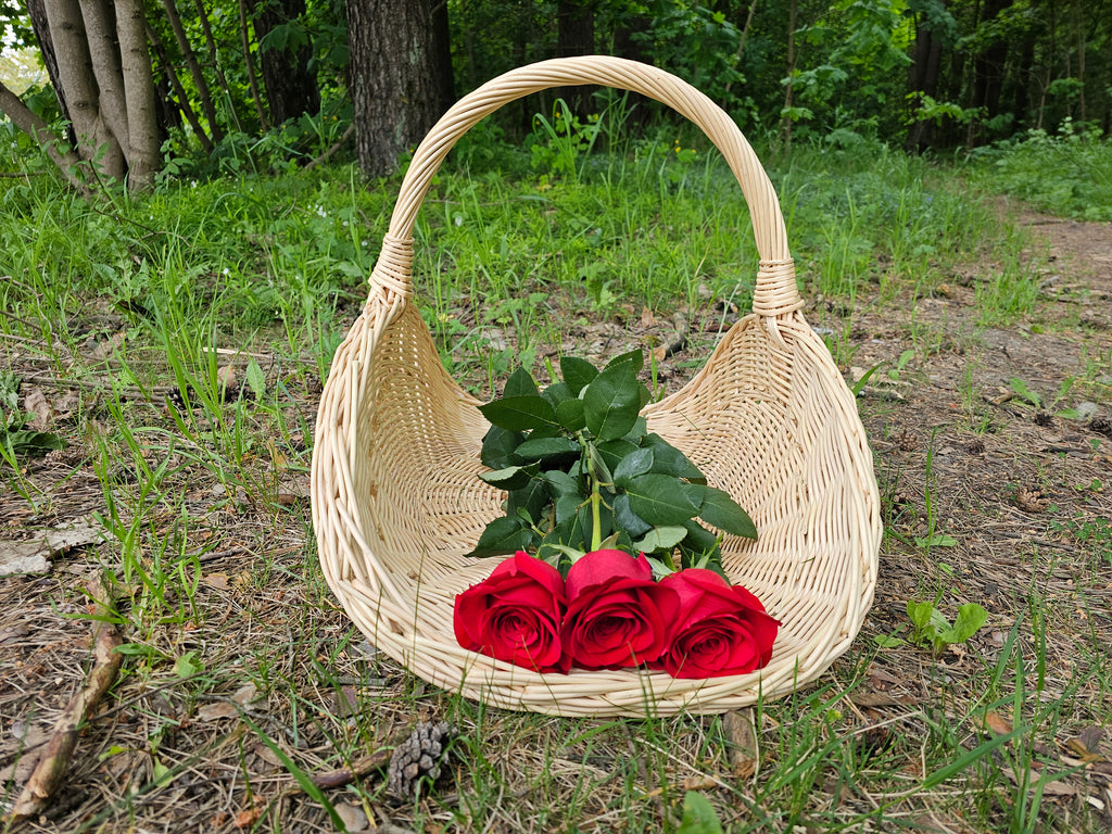 Wicker flower basket 031b