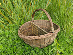 Wicker Picnic Basket with Divider — close-up of the woven willow