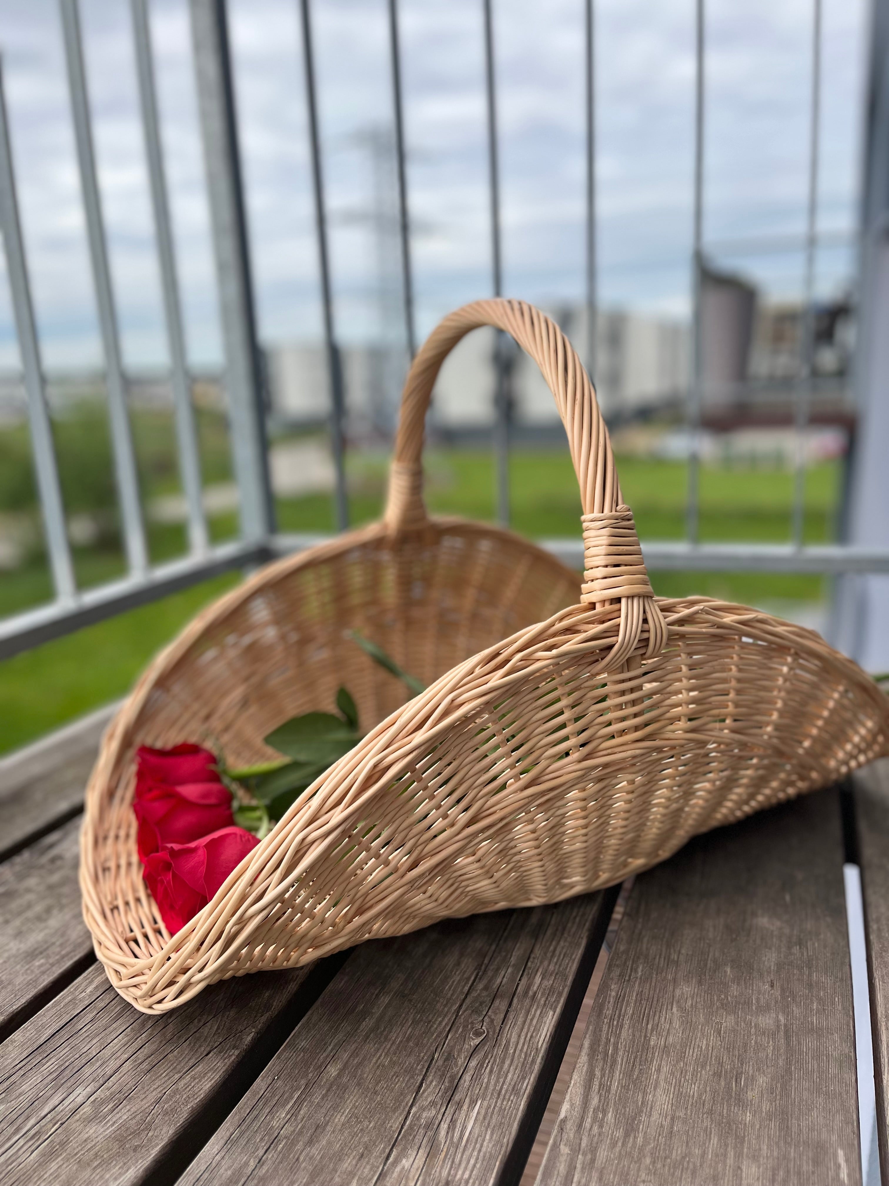 Large Wicker Flower Basket — view 12