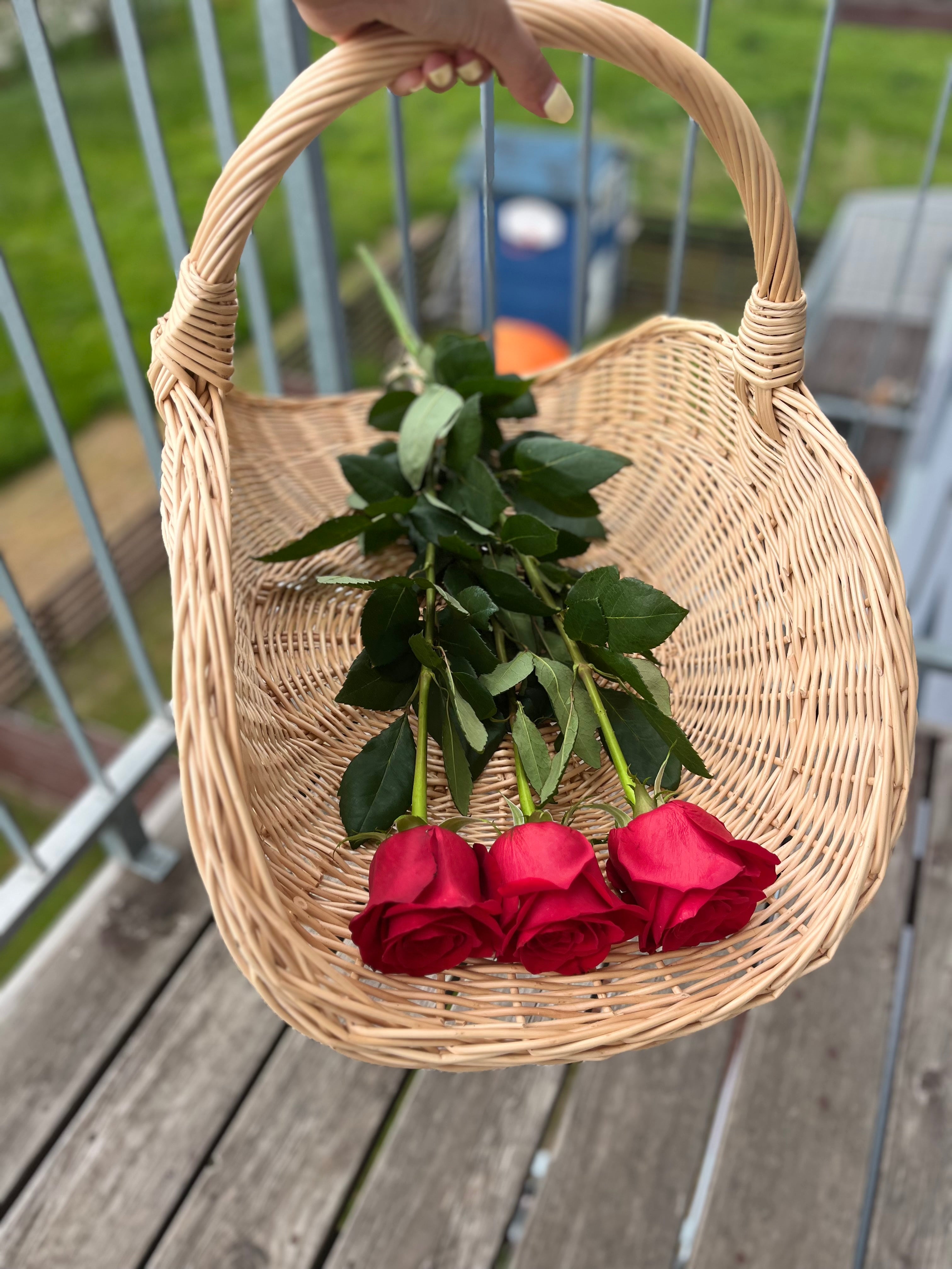 Large Wicker Flower Basket — view 14