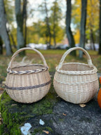 Deep Willow Berry Basket — close-up of the woven willow