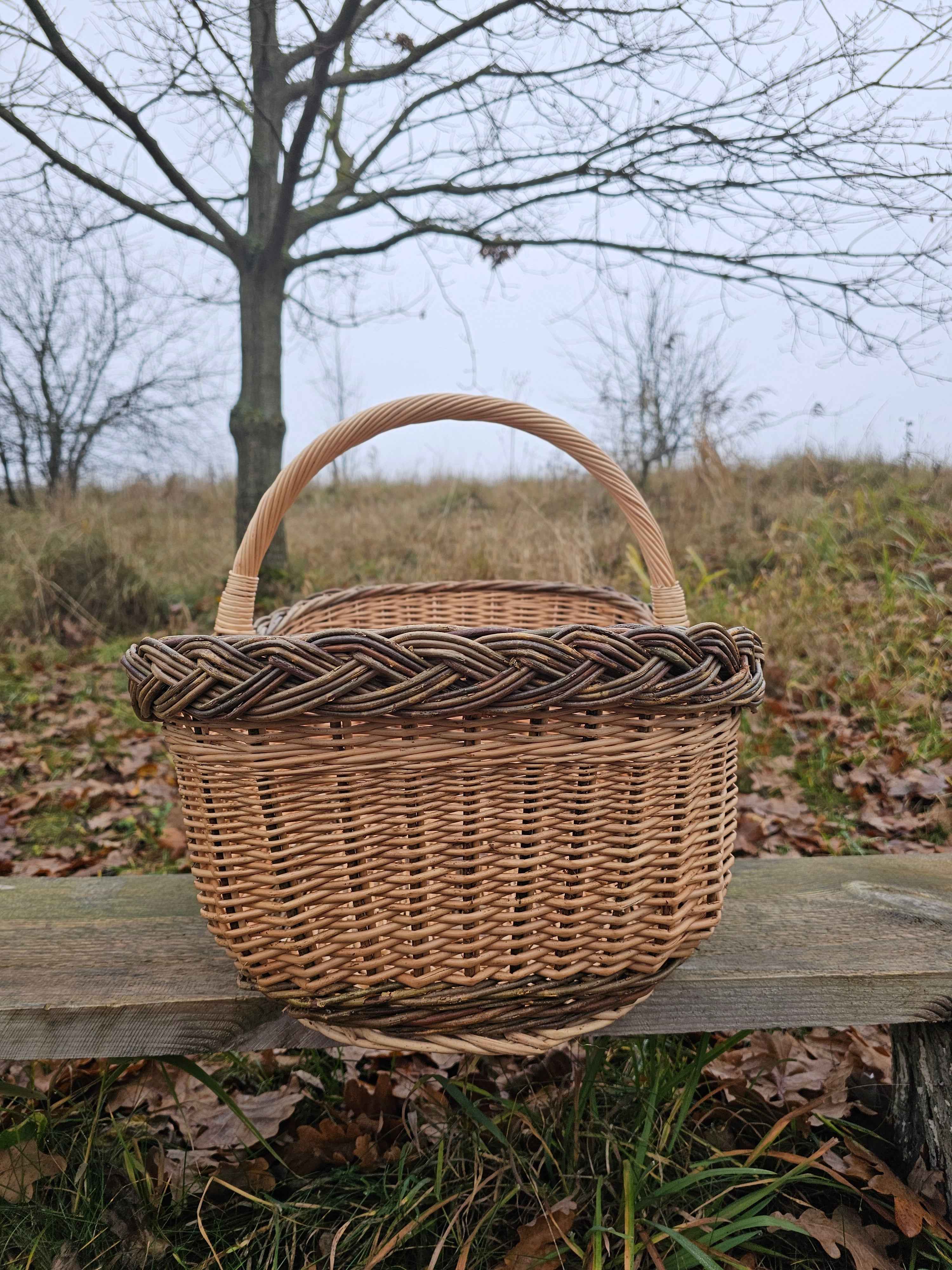 Wicker basket 014r - NaturelyWoven wicker - handmade