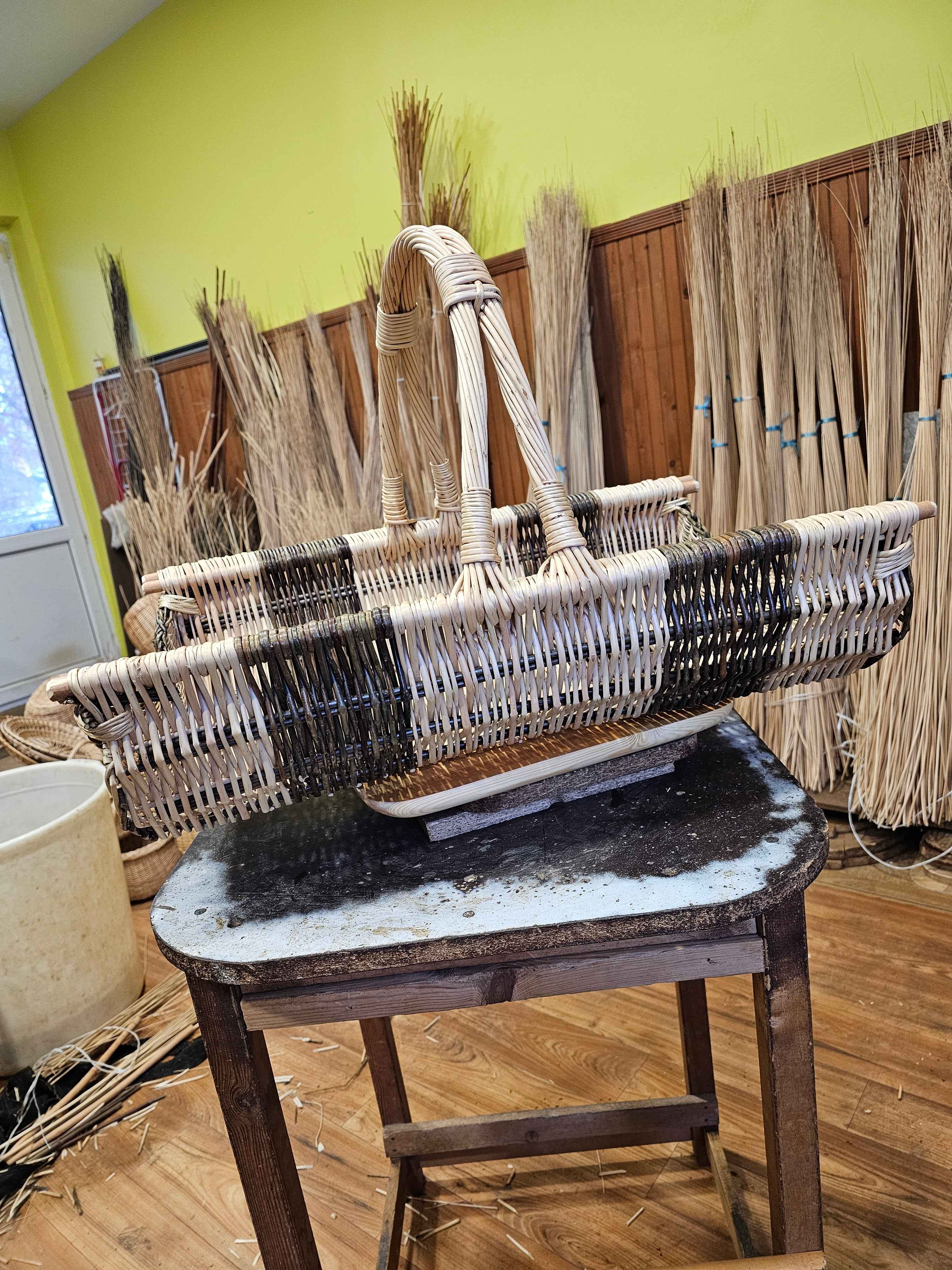 Long Wicker Firewood Basket — firewood basket, view 2