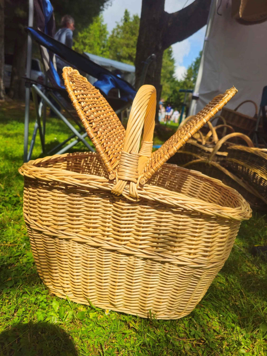 Wicker picnic basket 048b - NaturelyWoven wicker - handmade