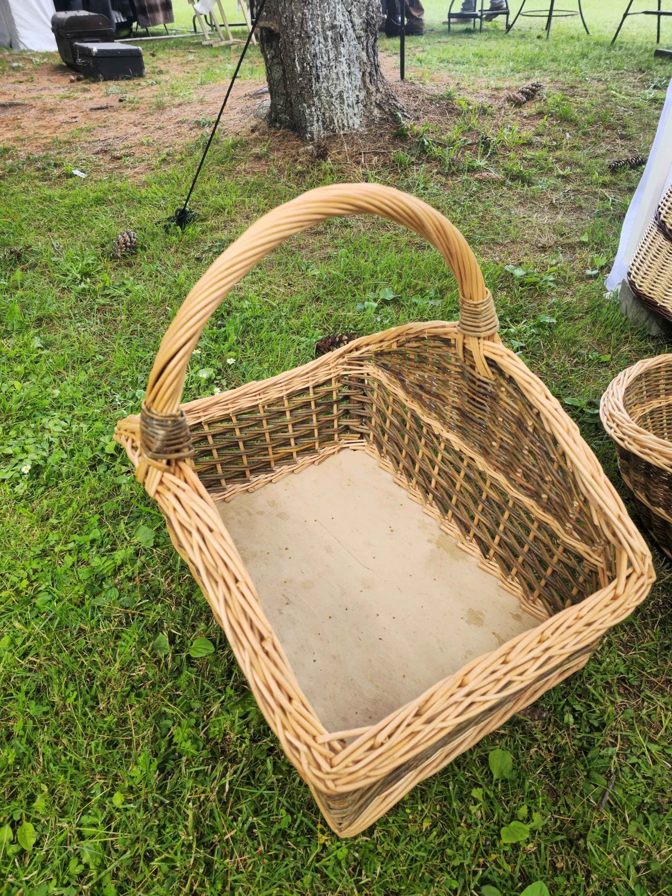 Wicker firewood basket 012b - NaturelyWoven wicker - handmade