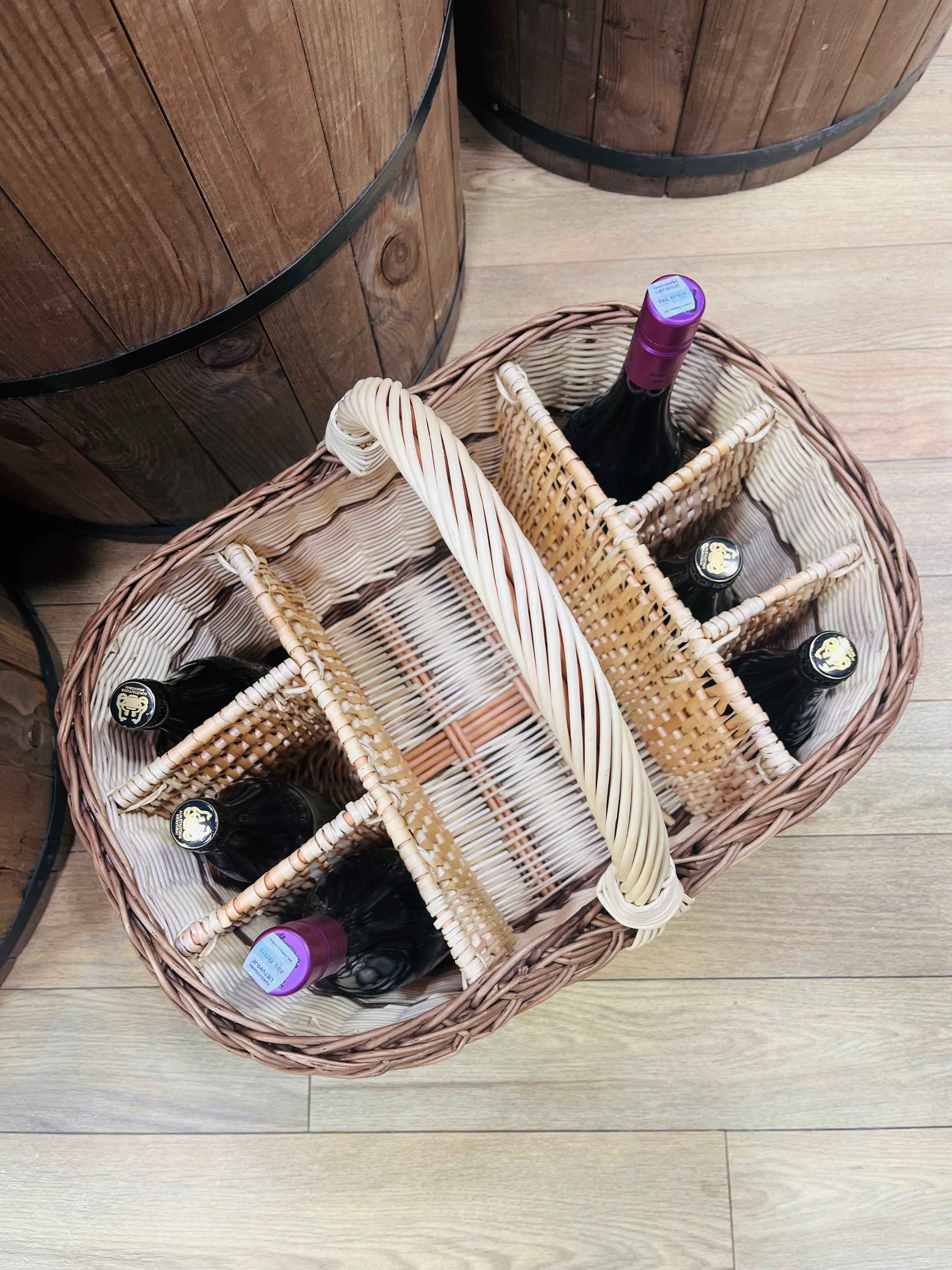 Willow Wine Bottle Basket — bottle basket, view 2