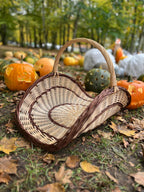 Unpeeled Willow Flower Basket — gold/brown