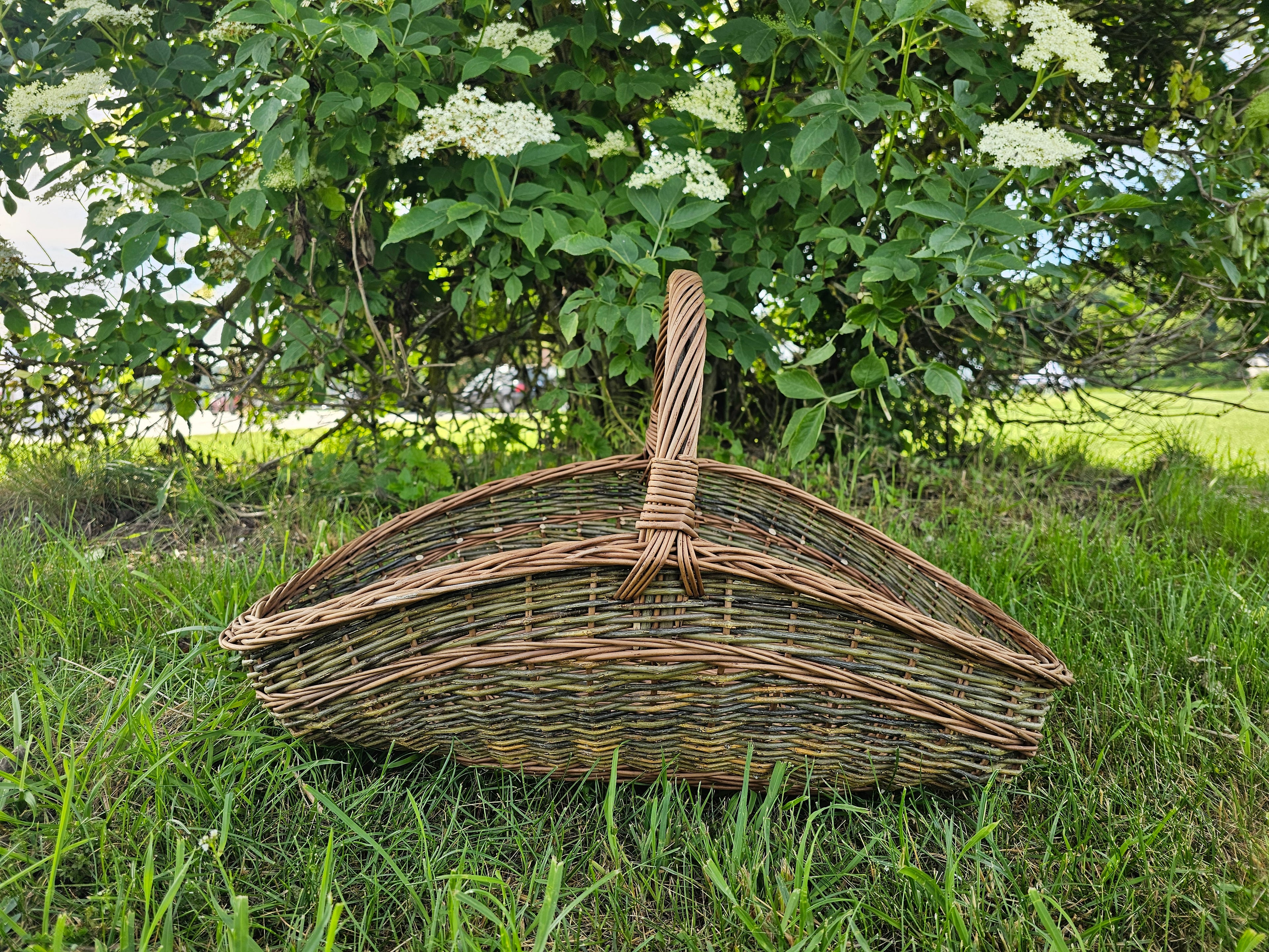 Unpeeled Willow Garden Trug — handmade wicker basket from Lithuanian willow