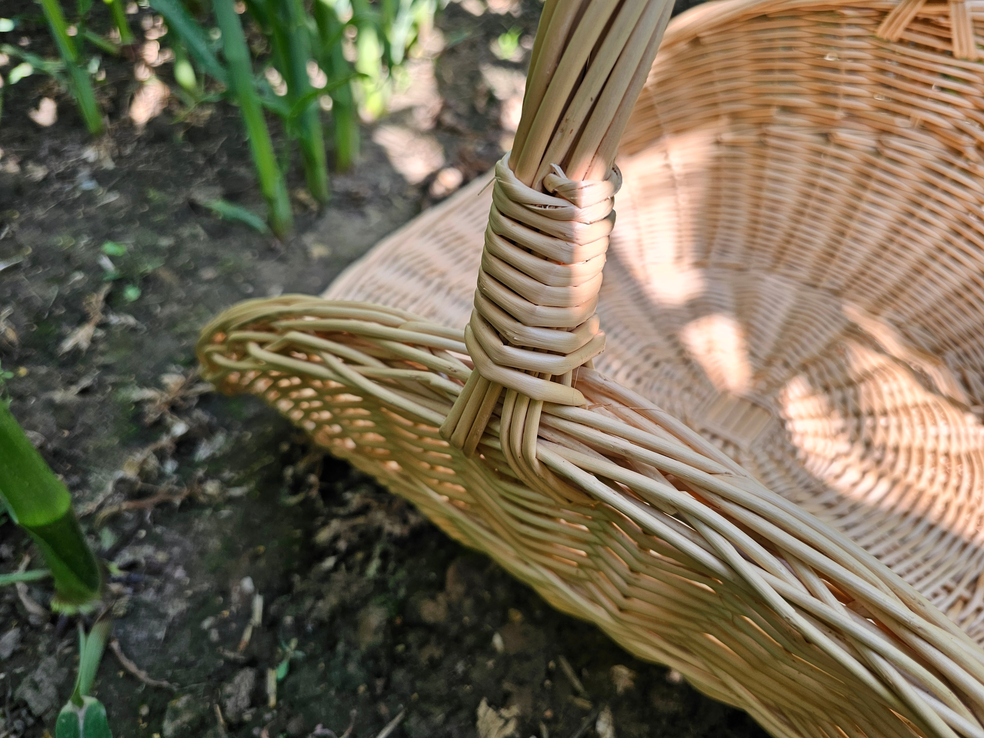 Large Wicker Flower Basket — flower basket, view 3