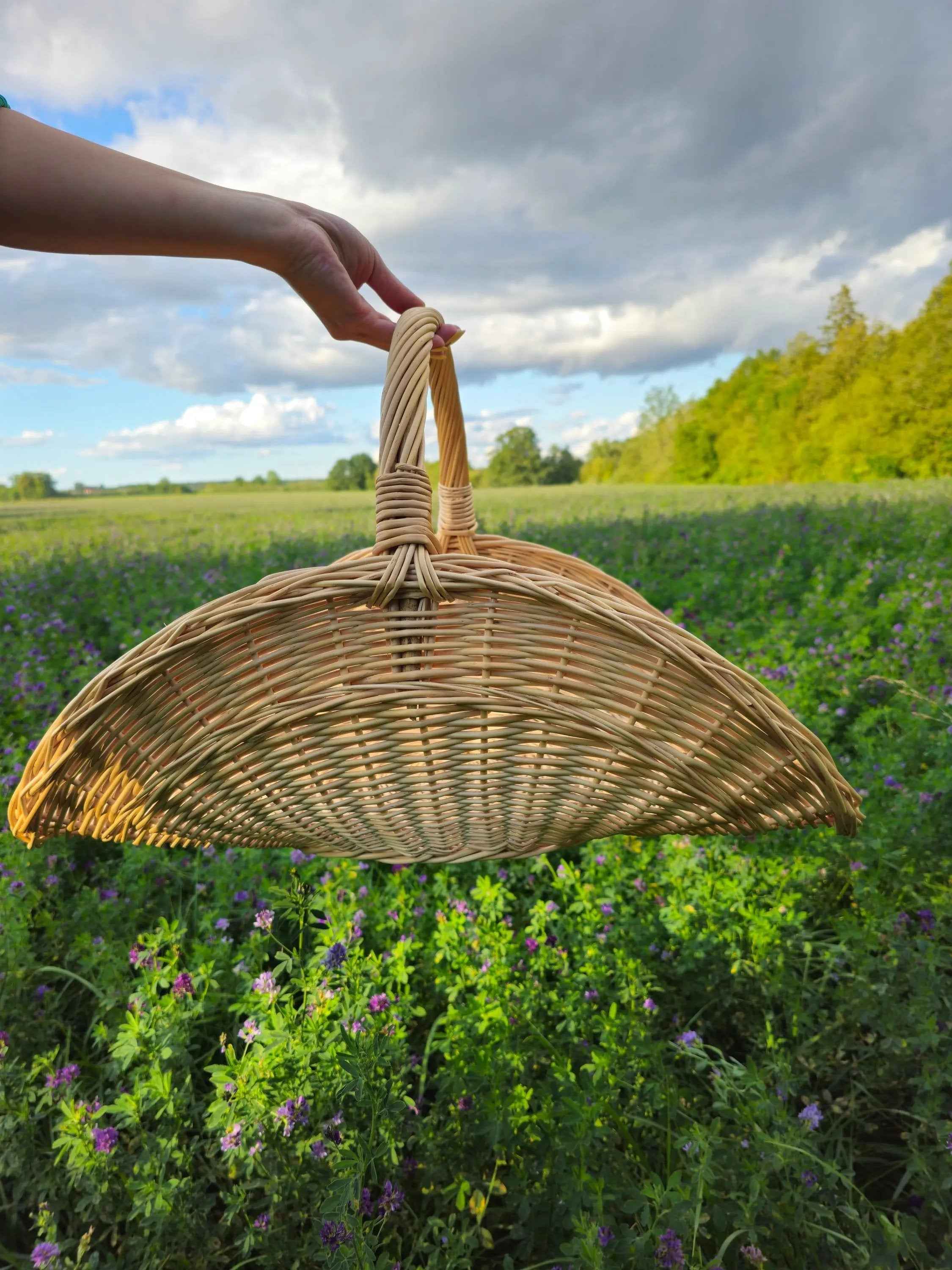 Large Wicker Flower Basket — flower basket, view 5