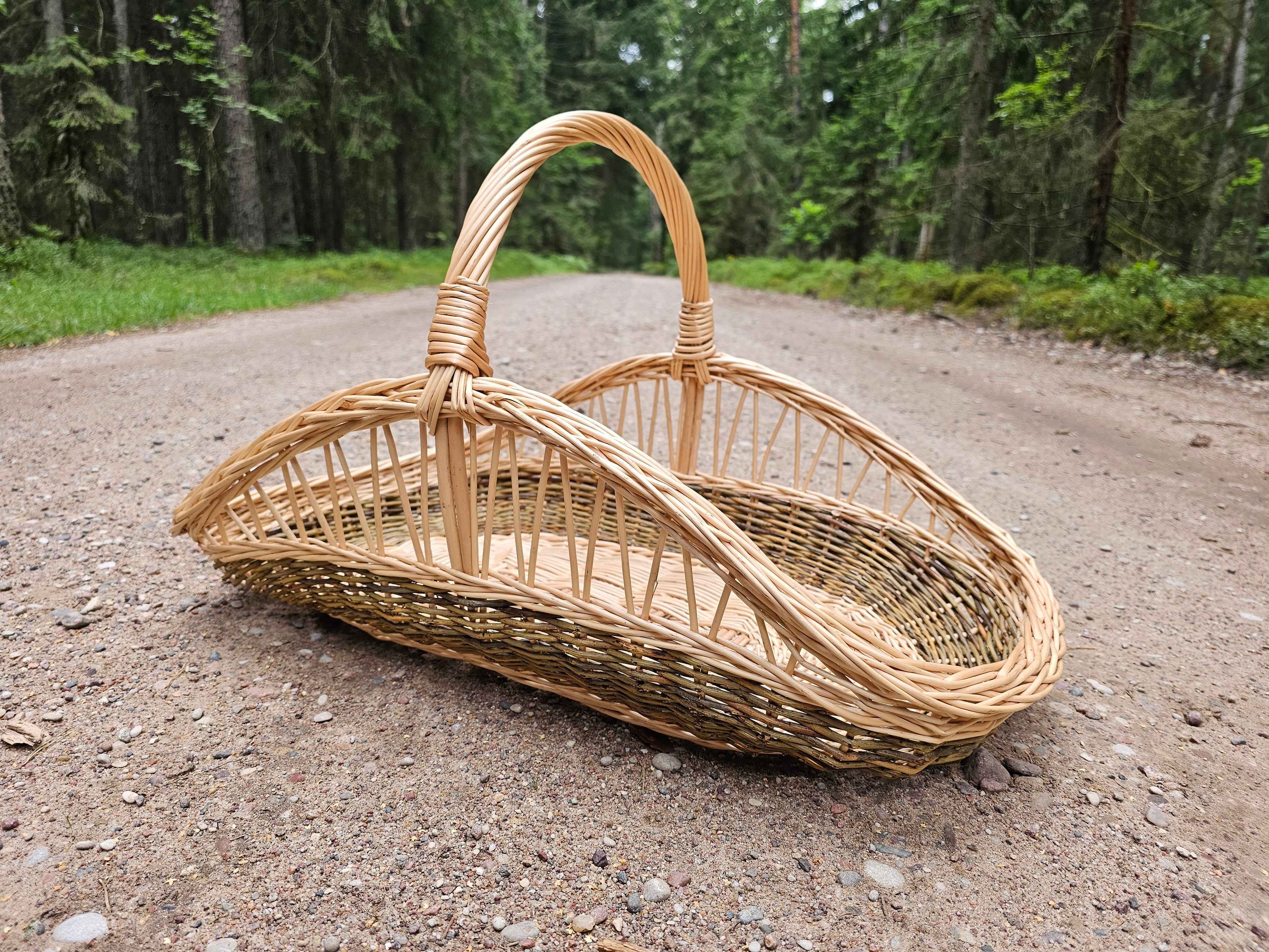 Open-Weave Wicker Garden Trug — handmade wicker basket from Lithuanian willow