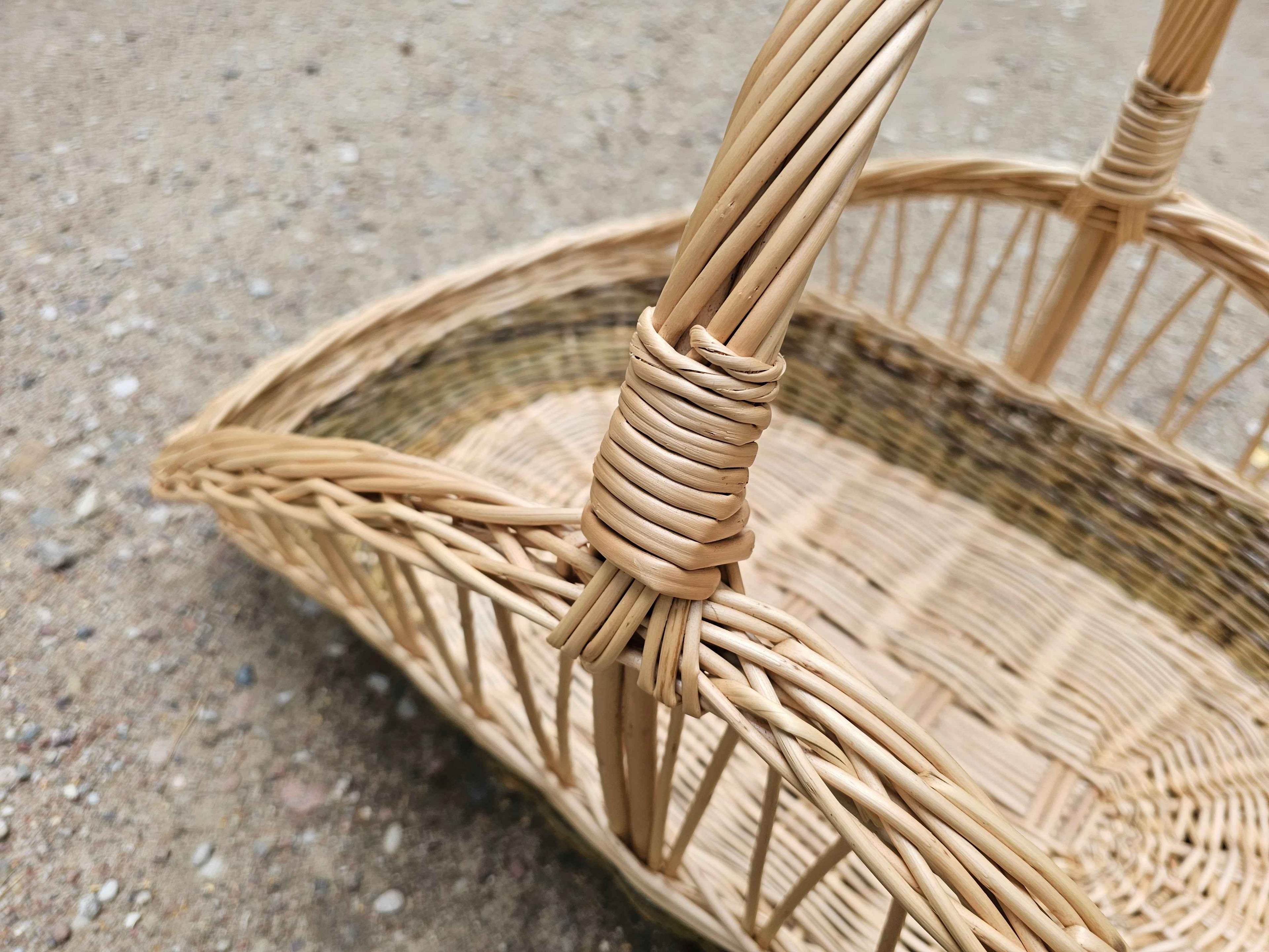 Open-Weave Wicker Garden Trug — wicker basket, view 2