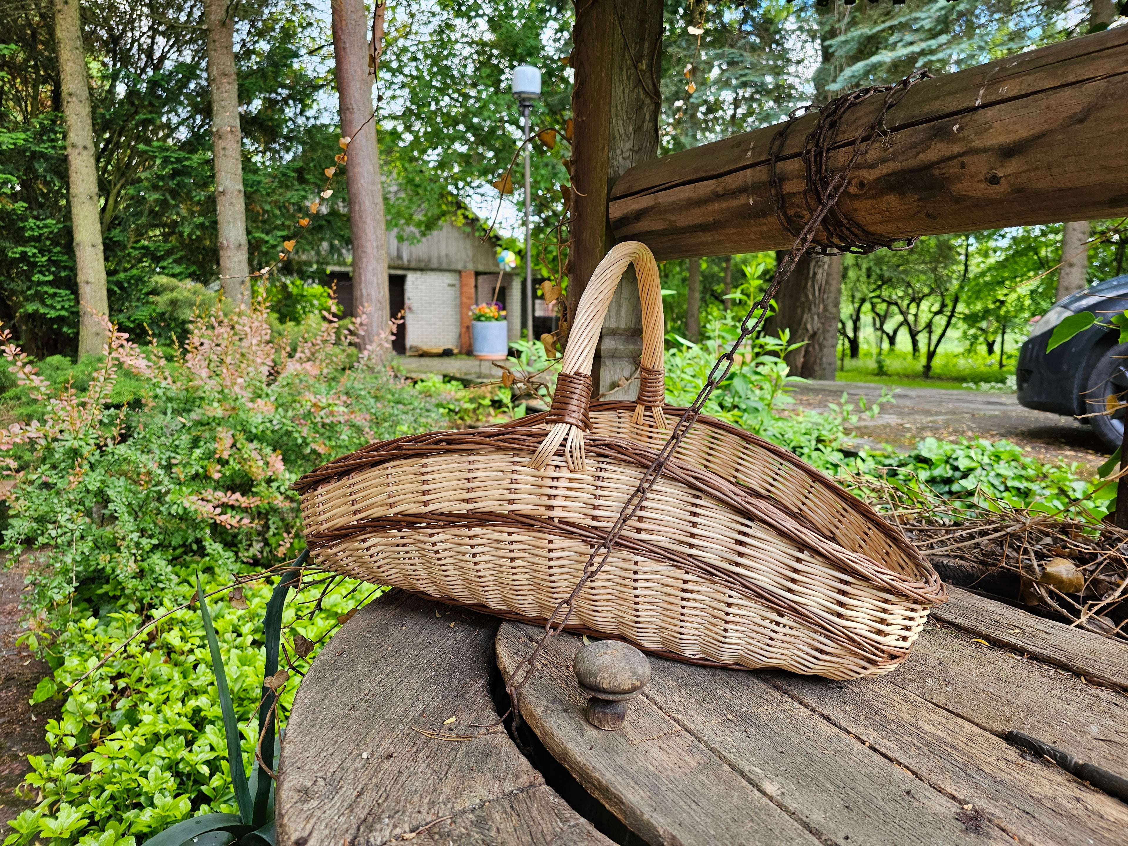 Large Wicker Firewood Trug — wicker basket, view 5