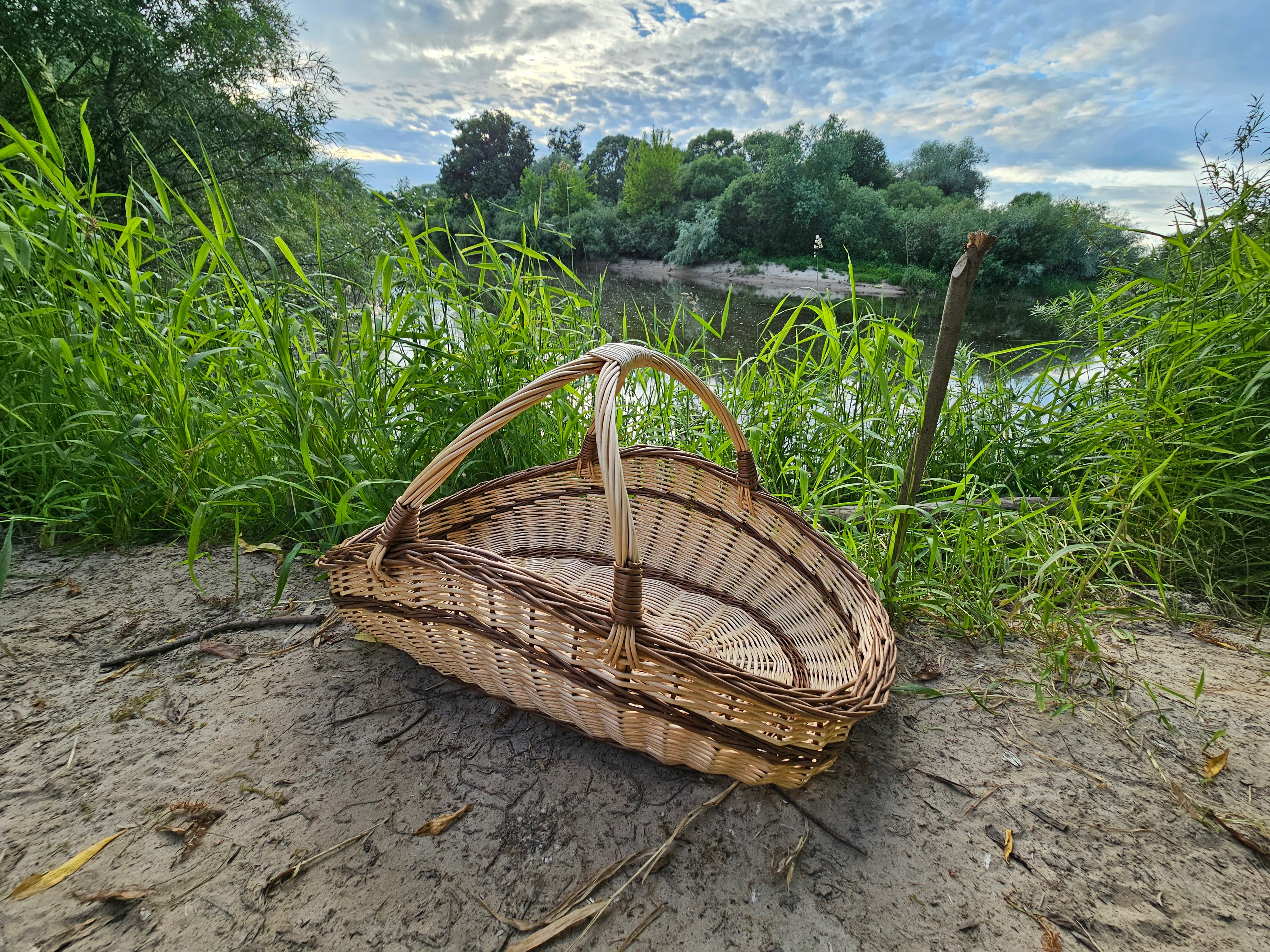 Two-Handled Wicker Garden Trug — handmade wicker basket from Lithuanian willow
