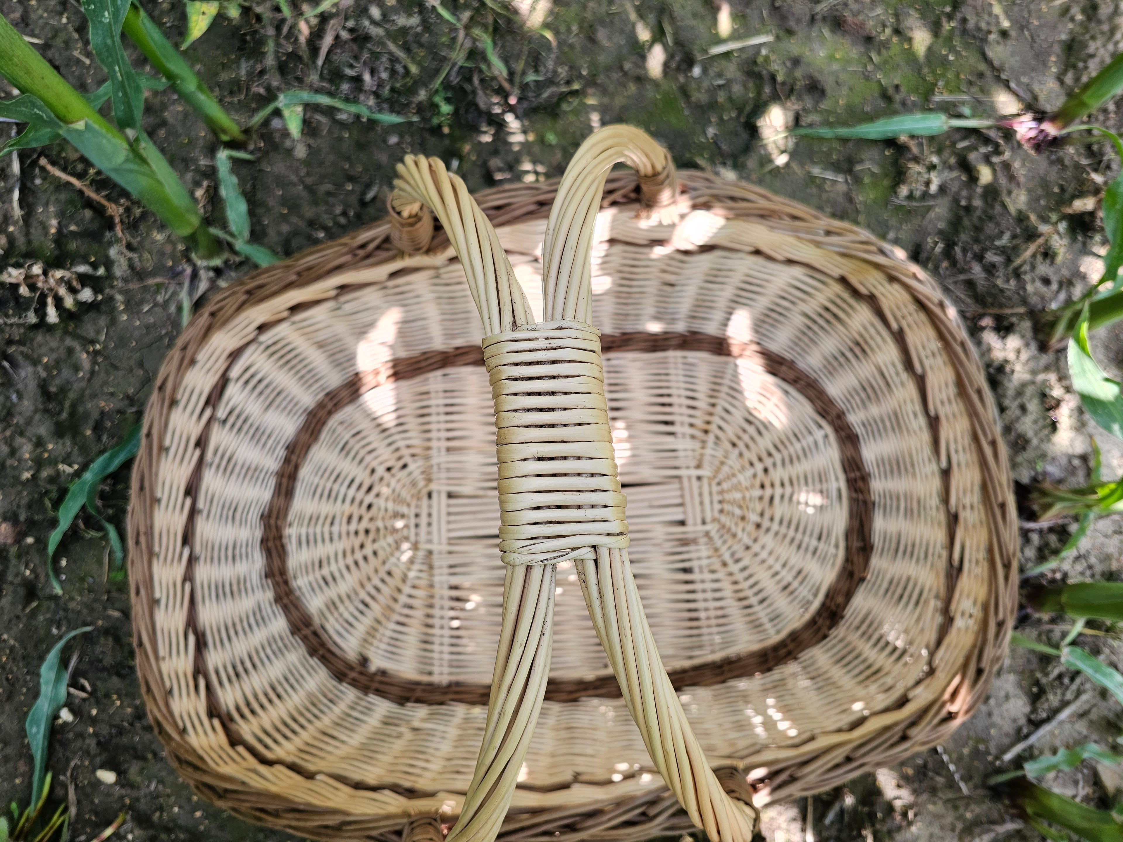 Two-Handled Wicker Garden Trug — wicker basket, view 3