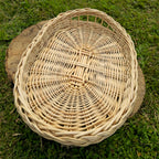 Flat Wicker Bread Tray in Gold — handmade wicker tray