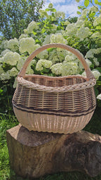 Large Round Wicker Storage Basket with Handle