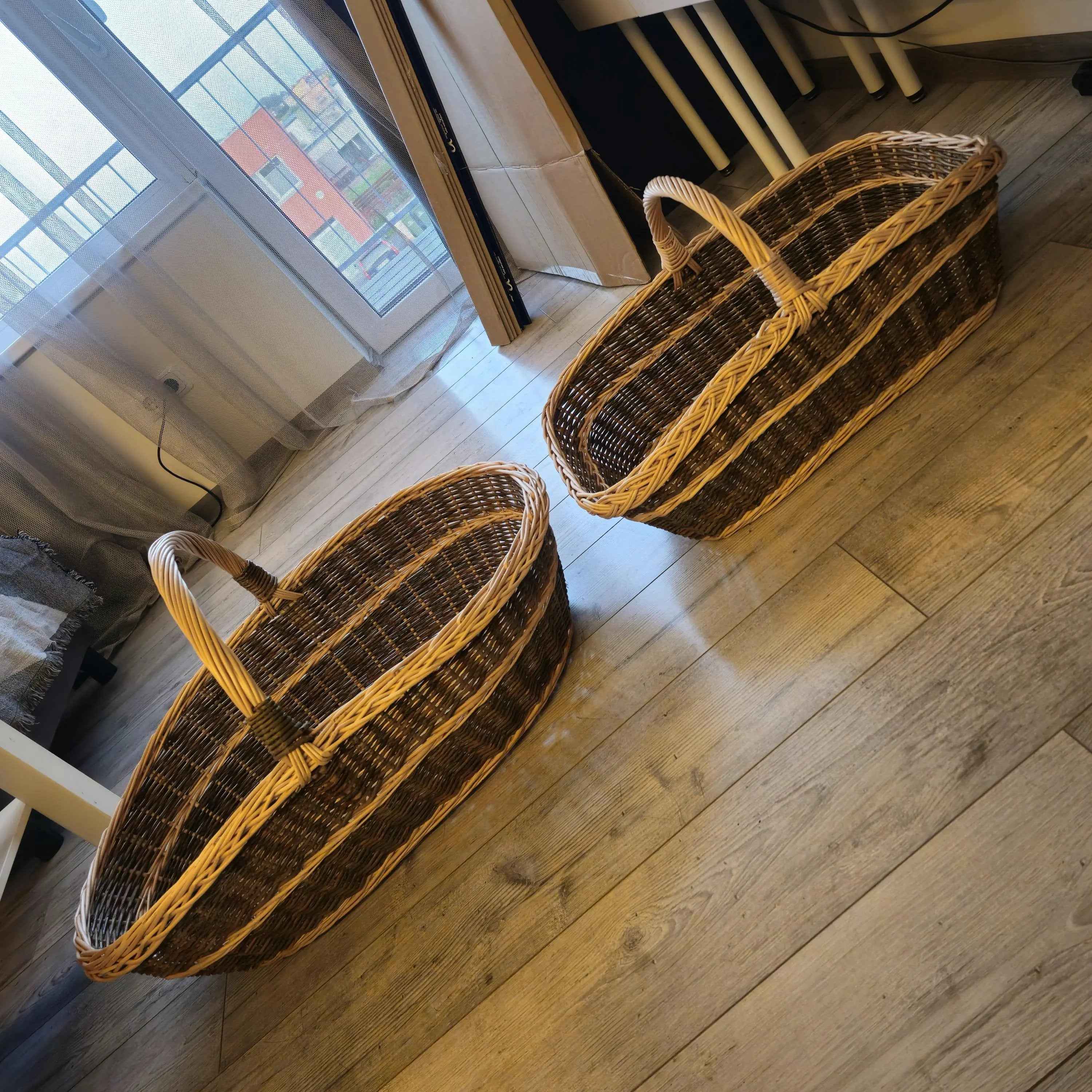 Wicker baskets set 030b - NaturelyWoven wicker - handmade