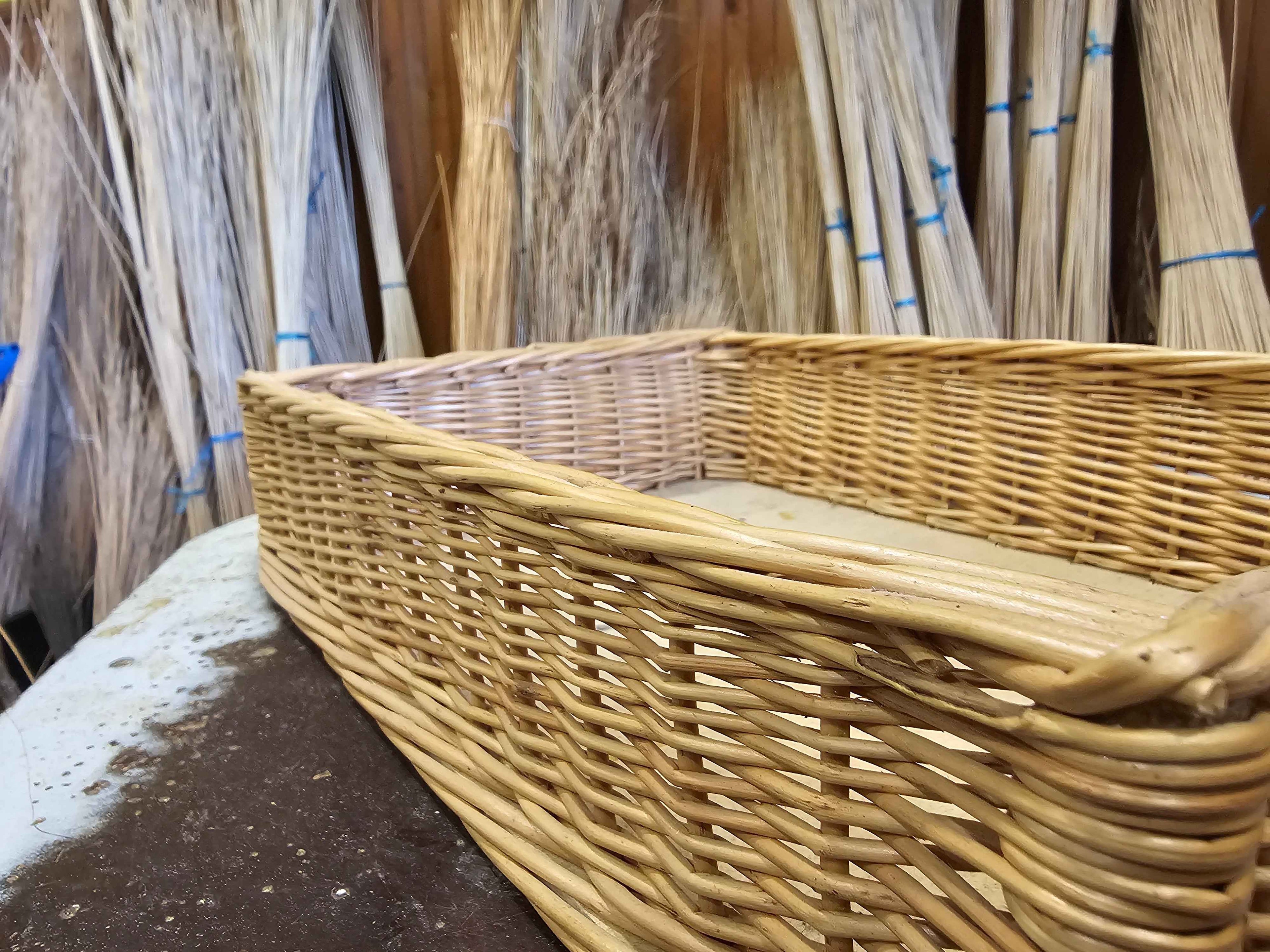 Shallow Wicker Tray Basket — wicker tray, view 2