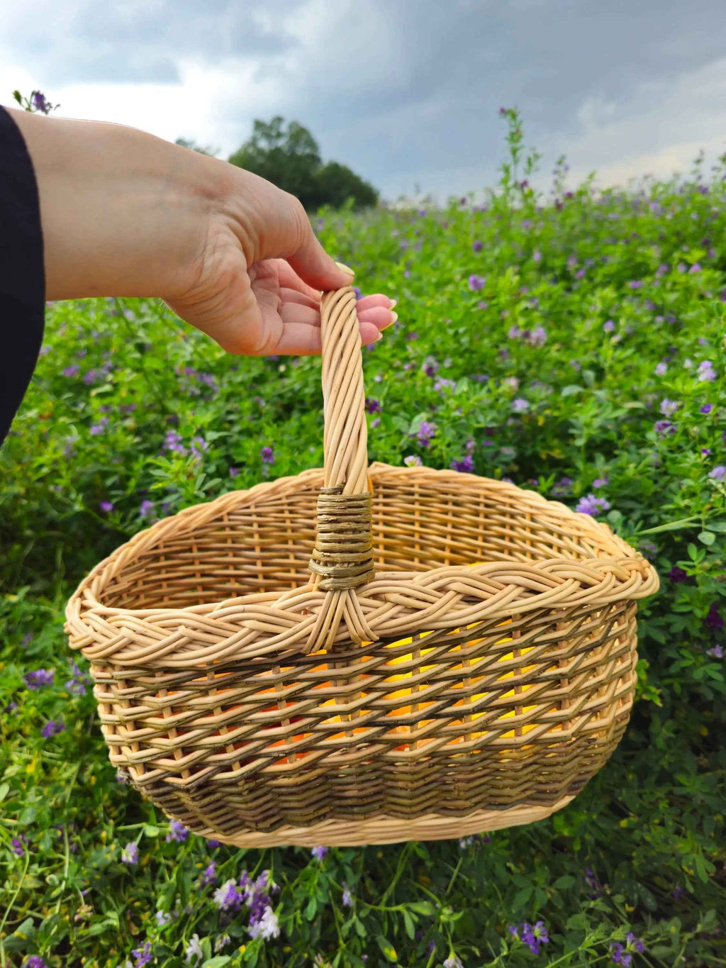 Small Wicker Fruit Basket in # — handmade wicker basket