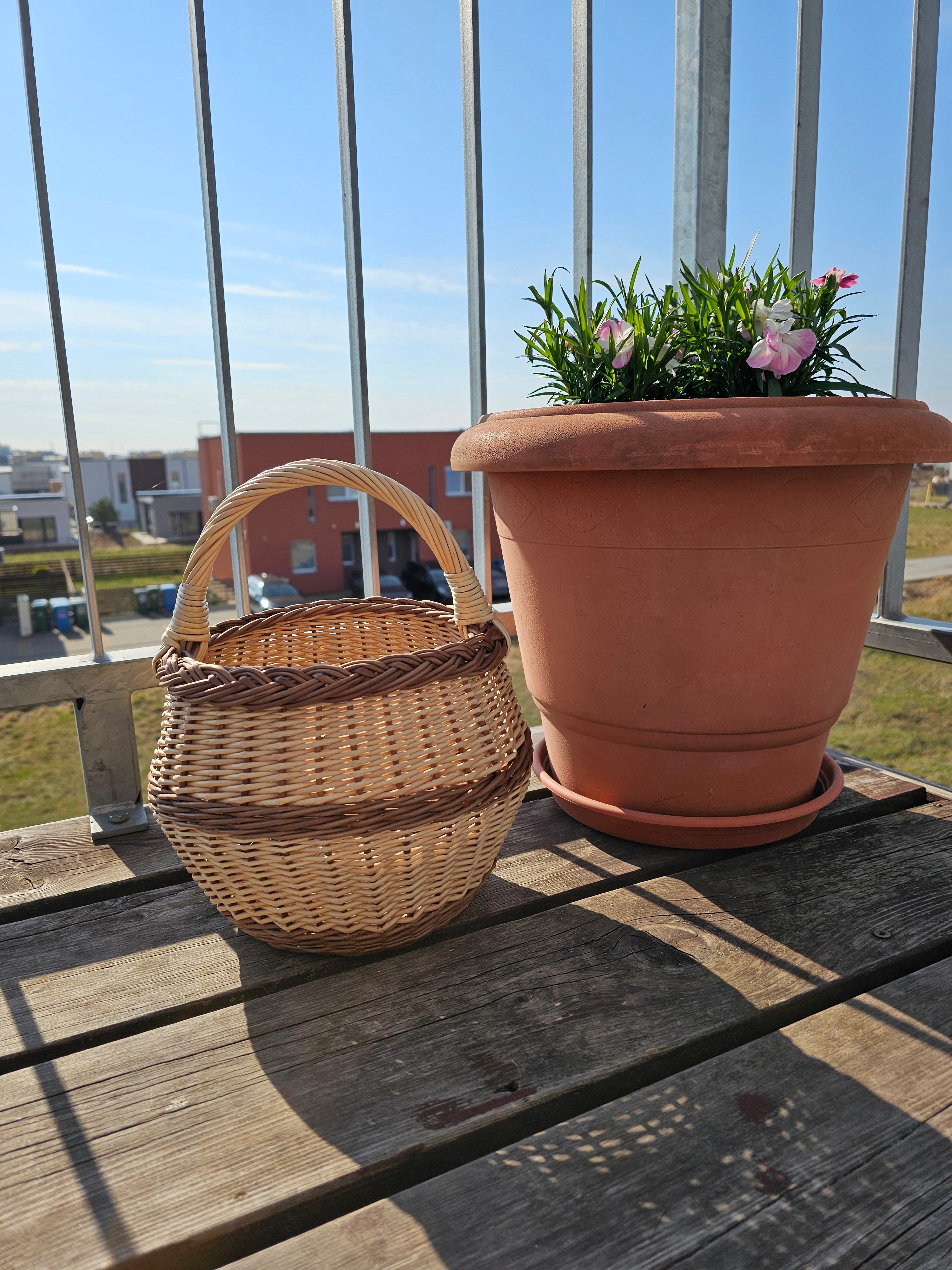 Small Wicker Flower Basket — wicker basket, view 3