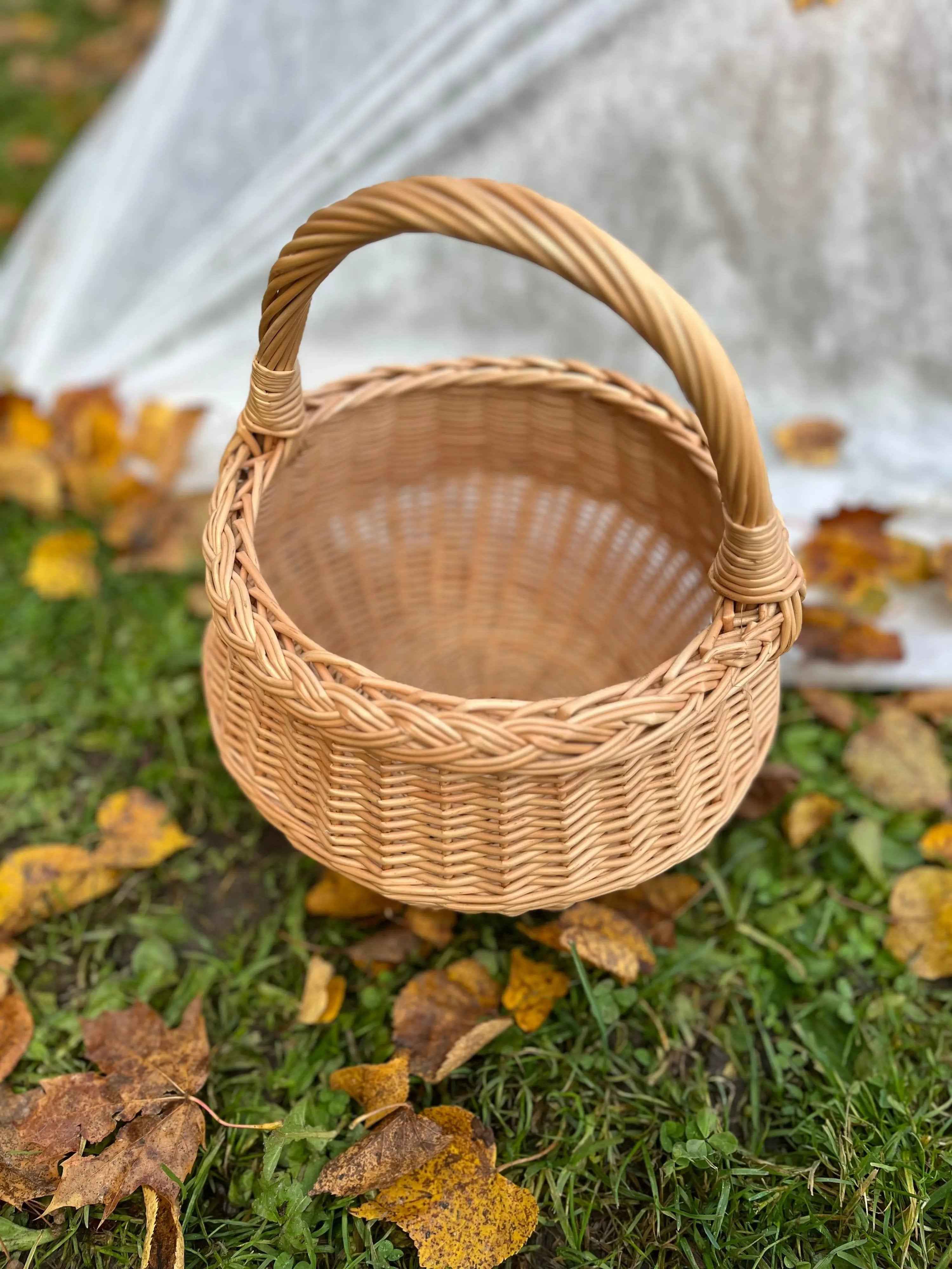 Small Wicker Flower Basket — wicker basket, view 4