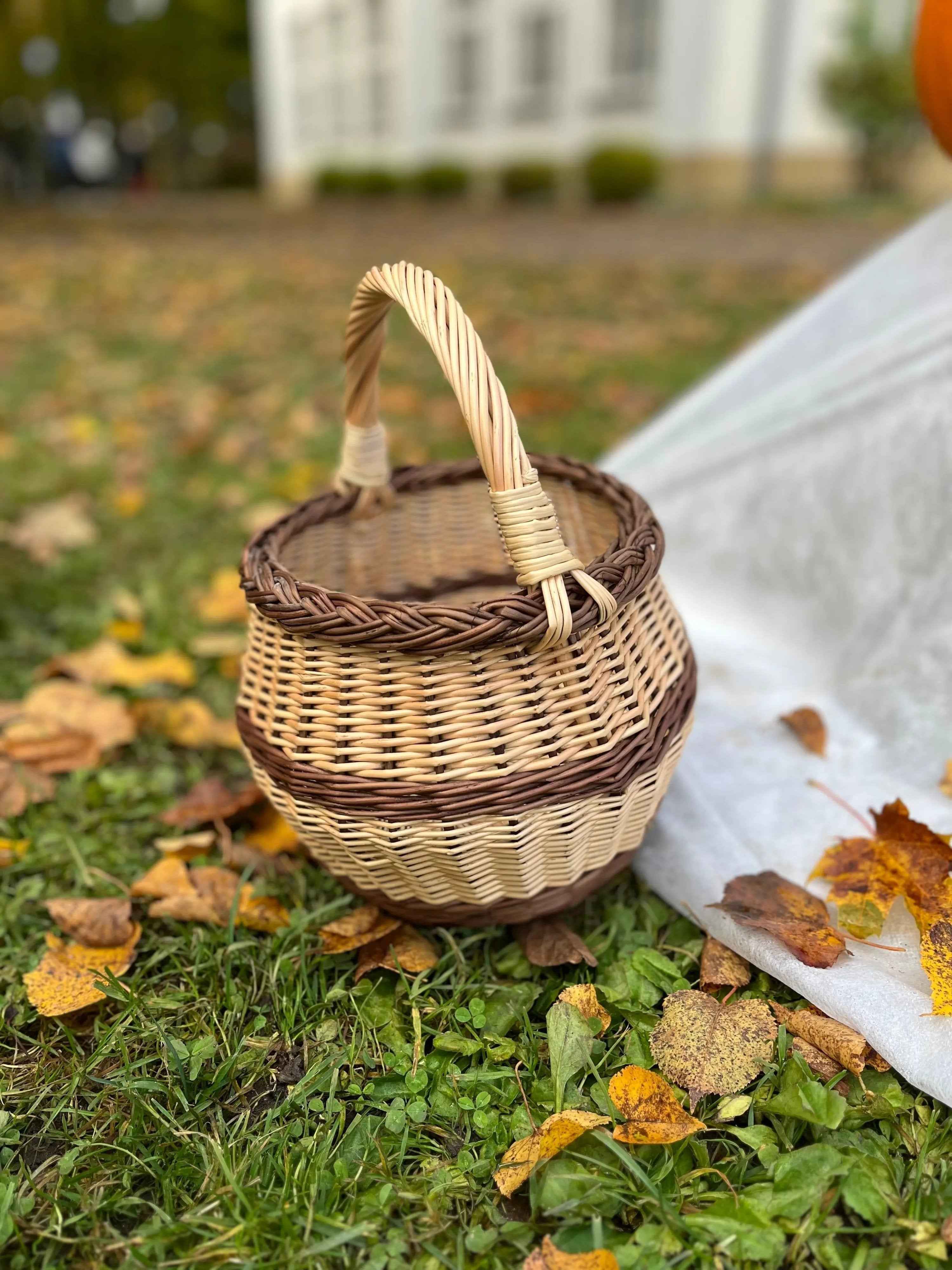 Small Wicker Flower Basket — wicker basket, view 5