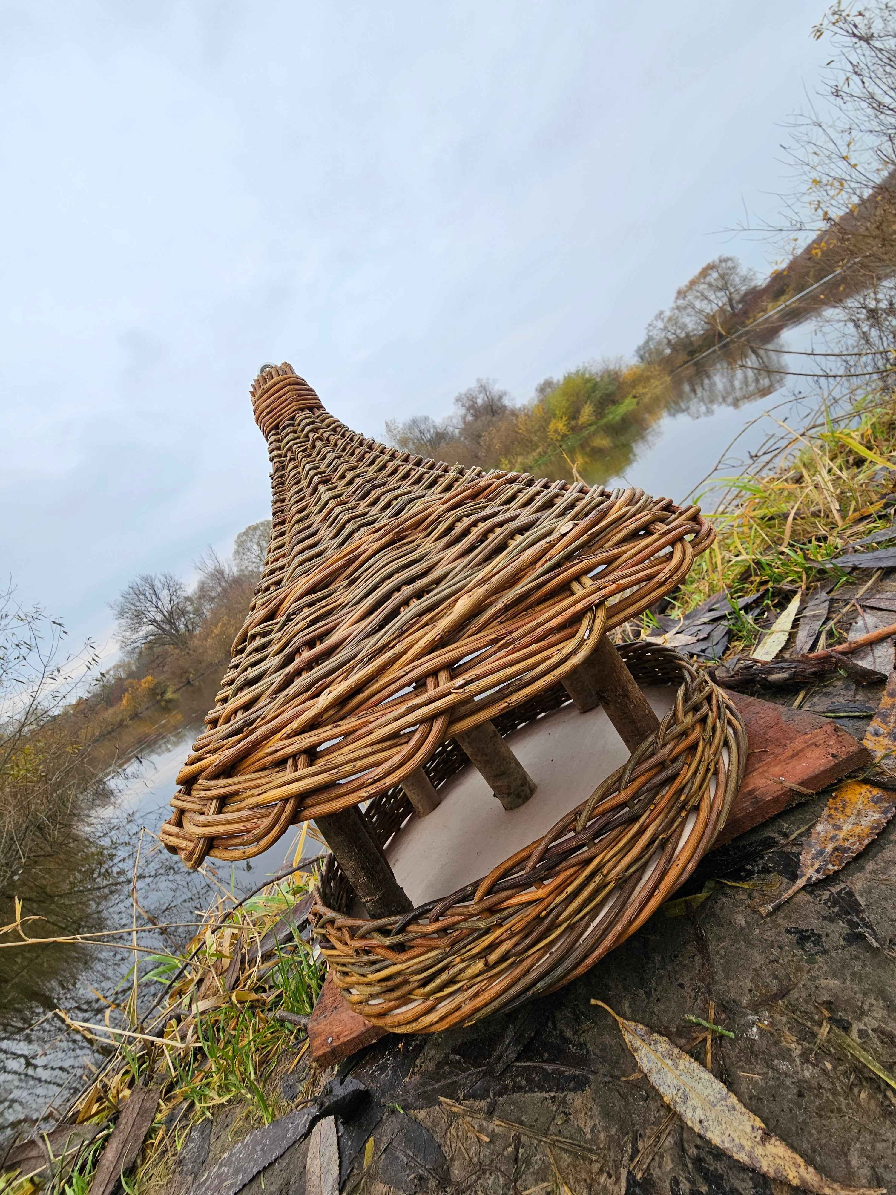 Wicker bird feeder 016b - NaturelyWoven wicker - handmade