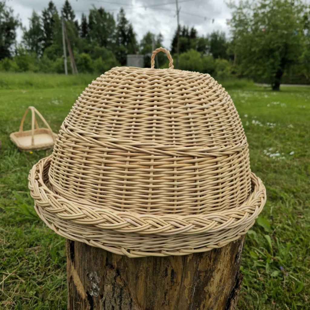 Wicker Food Cover Set in Gold — handmade food cover