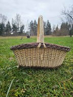 Wicker Kitchen Basket in Gold/Brown — handmade wicker basket