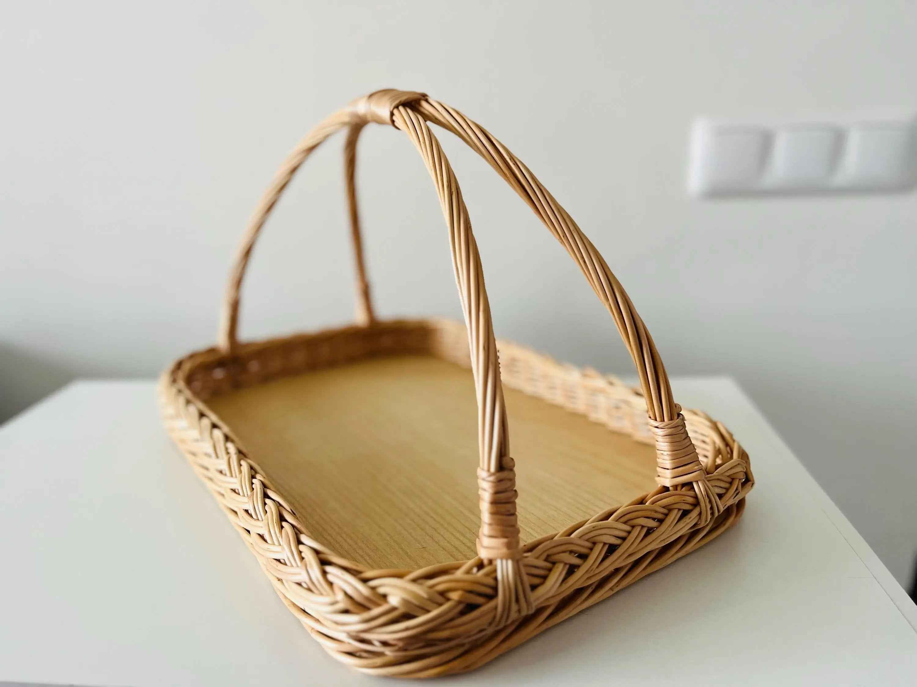 Large Wicker Serving Tray — handmade wicker tray from Lithuanian willow