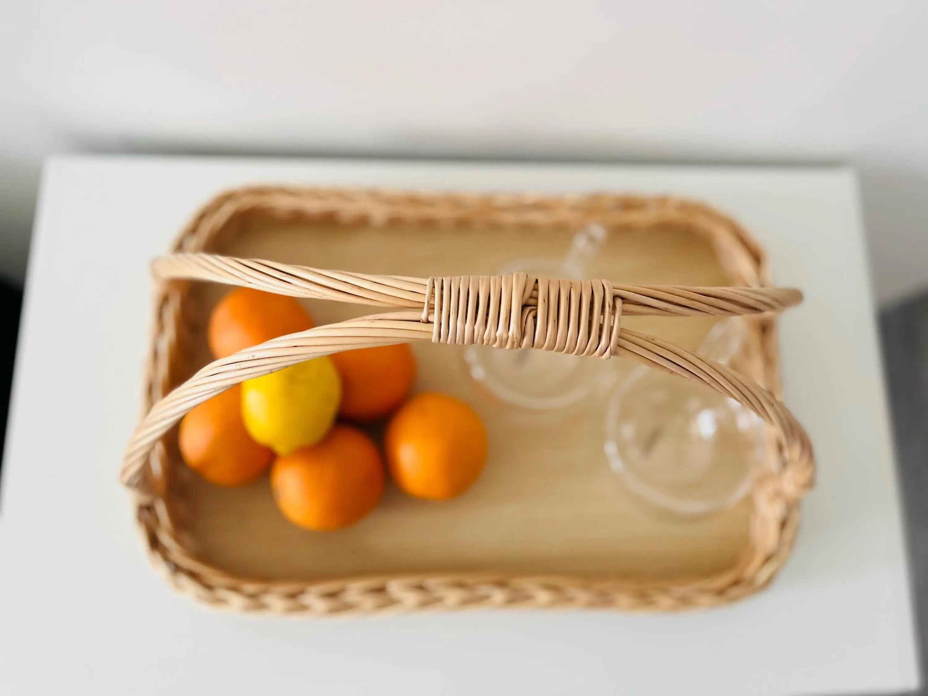 Large Wicker Serving Tray — wicker tray, view 4